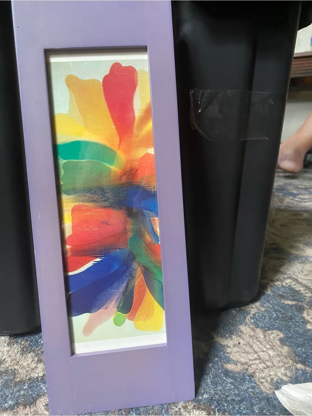 Purple Framed Multicolor Abstract Home Art by